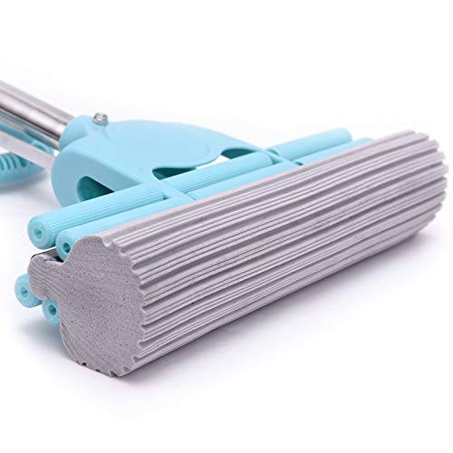 Leekerry Fregona de esponja de PVA con cabezal de esponja súper absorbente （11 ’’） y mango de longitud ajustable ’43.3’ ’o 57.1’ ’）