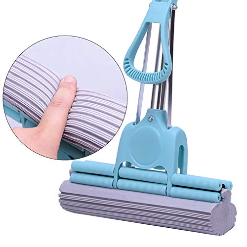 Leekerry Fregona de esponja de PVA con cabezal de esponja súper absorbente （11 ’’） y mango de longitud ajustable ’43.3’ ’o 57.1’ ’）