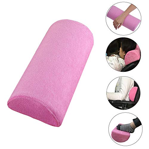 LEEYYO Almohada de espuma viscoelástica rosa para cuello, espalda, lumbar, columna vertebral, rodilla, alivio del dolor, media luna