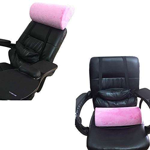 LEEYYO Almohada de espuma viscoelástica rosa para cuello, espalda, lumbar, columna vertebral, rodilla, alivio del dolor, media luna