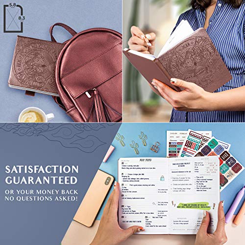 Legend Planner - Planificador de vida semanal y mensual de lujo para alcanzar tus metas y vivir más feliz en 2019. Organizador, cuaderno de productividad - A5, Sin fecha (Oro rosa)