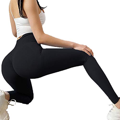 Leggings Deporte Mujer Yoga Pantalones Mallas, La elevación del extremo del entrenamiento de las polainas de las mujeres sin fisuras pantalones de yoga de talle alto flaco de control de la panza Opera
