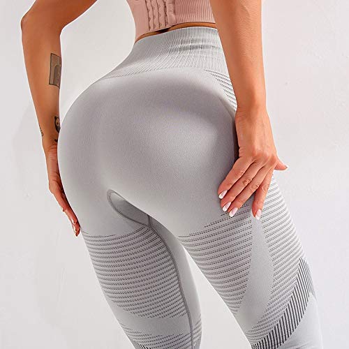 Leggings Leggings Casuales De Mujer Fitness Cintura Alta Push Up Patchwork Ahuecado Spandex Leggin Seamless Femme Leggings M Gris