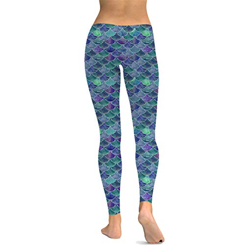 Leggins Mallas Pantalones Deportiva Niña, Pantalones de la yoga de las señoras de pescado balanza digital imprime flacos de las polainas de las mujeres Operando Pantalones entrenamiento de la gimnasia