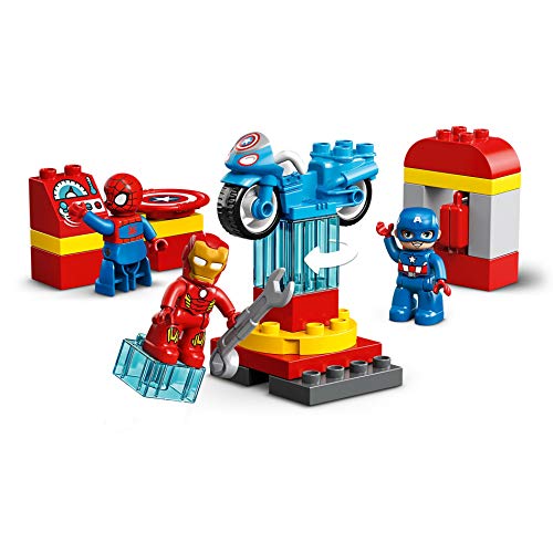 LEGO DUPLO Super Heroes - Laboratorio de Superhéroes, Set de Construcción Inspirado en Marvel, Incluye Figuras de Personajes como Spider-man, Ironman y Capitán América (10921)