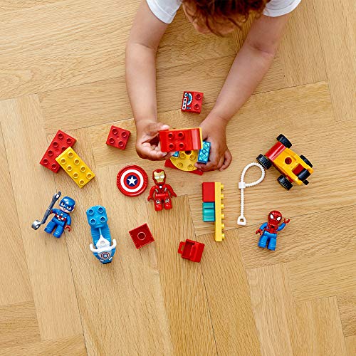 LEGO DUPLO Super Heroes - Laboratorio de Superhéroes, Set de Construcción Inspirado en Marvel, Incluye Figuras de Personajes como Spider-man, Ironman y Capitán América (10921)