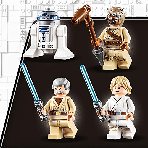 LEGO Star Wars - Cabaña de Obi-Wan, con Techo Desplegable, Incluye un Droide y Holograma de la Princesa Leia, Minifiguras de Obi-Wan Kenobi, Luke Skywalker y R2-D2 (75270)