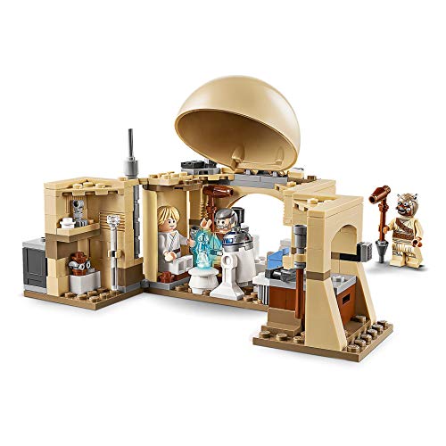 LEGO Star Wars - Cabaña de Obi-Wan, con Techo Desplegable, Incluye un Droide y Holograma de la Princesa Leia, Minifiguras de Obi-Wan Kenobi, Luke Skywalker y R2-D2 (75270)