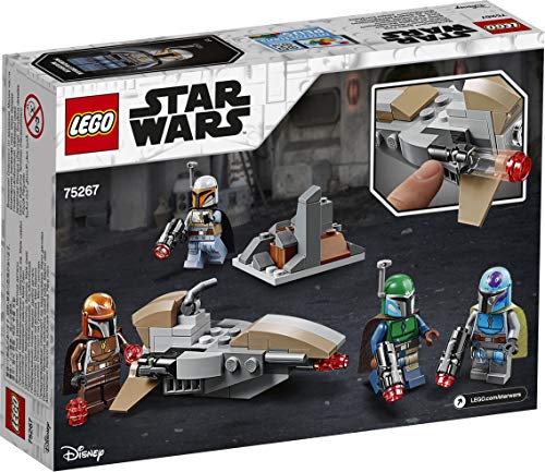 LEGO Star Wars - Pack de Combate: Mandalorianos, Juguete Basado en el Universo de la Guerra de las Galaxias, Incluye un Vehículo Espacial y Armas de Juguete (75267)
