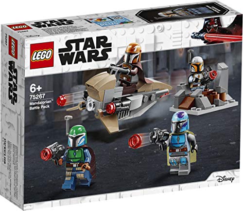 LEGO Star Wars - Pack de Combate: Mandalorianos, Juguete Basado en el Universo de la Guerra de las Galaxias, Incluye un Vehículo Espacial y Armas de Juguete (75267)