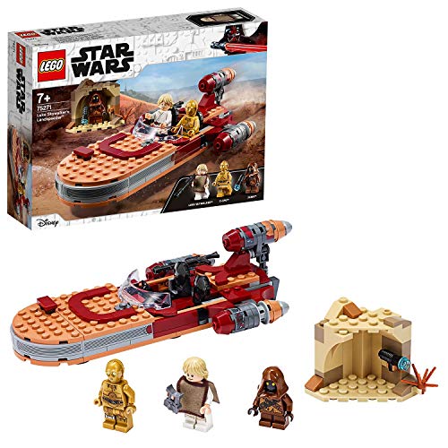 LEGO Star Wars - Speeder Terrestre de Luke Skywalker, Juguete de Construcción de la Película Guerra de las Galaxias, Incluye Minifiguras de Luke y C-3PO (75271)