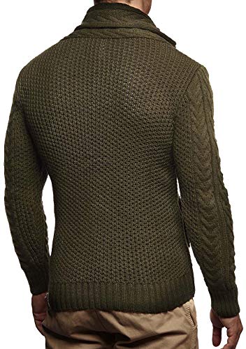 LEIF NELSON LN4195 suéter Hombres suéter con Capucha de la Chaqueta con Capucha Longsleeve Chaqueta Sudadera Talla L