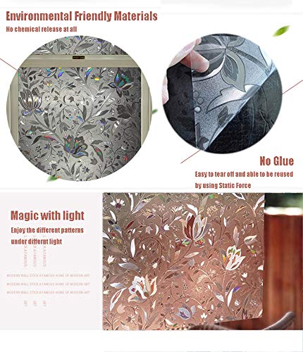 LEMON CLOUD Vinilo Ventana Translucido con Diseño Decorativo 3D para la Protección Solar y de la Privacidad en Cocina, Baño, Dormitorio y Ducha (90cm*200cm)