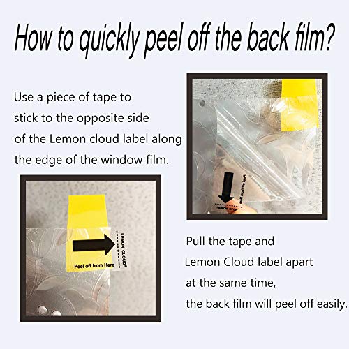 LEMON CLOUD Vinilo Ventana Translucido con Diseño Decorativo 3D para la Protección Solar y de la Privacidad en Cocina, Baño, Dormitorio y Ducha (90cm*200cm)