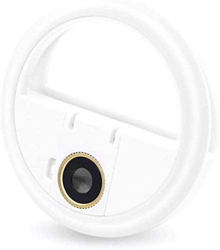 LEMON TREE SL Anillo de luz Selfie con Lente, luz LED USB Recargable Selfie Light Clip en Teléfono con Ajuste Continuo de 3 Modos de luz para Youtube, Facebook,Transmisión en Vivo, Maquillaje, Vlog