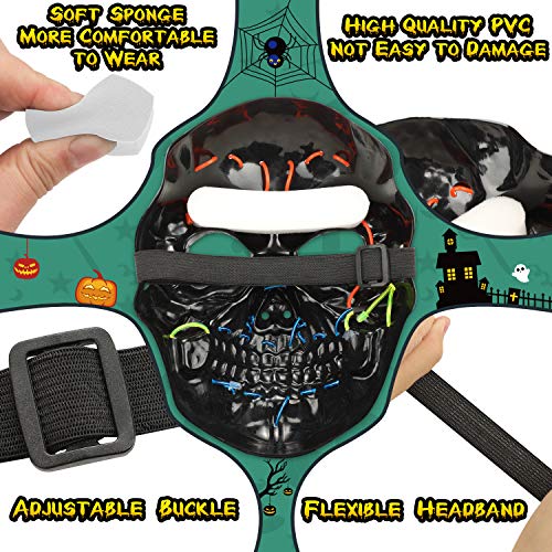 lenbest Máscara LED, 3 Modos de Máscara Luminosa Electrónica, Cosplay de Disfraces de Máscara Brillante, Adecuado para Halloween/Fiesta/Carnaval/Carnaval, para Hombres y Mujeres/Adultos y Niños