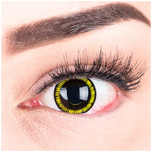 Lentillas de color negro Black Zombie 1 par. Calidad superior para Halloween Carnaval, carnaval de Halloween, gratis estuche de lentillas sin graduación