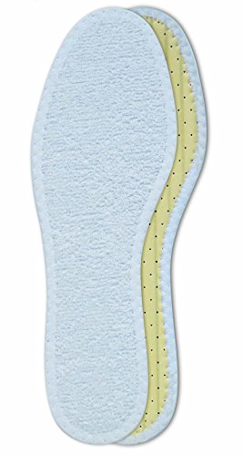 Lenzen 3 Pares de Plantillas de Rizo de Algodón I Usar sin Calcetínes I Suelas Lavables à Mano I Carbón Activo, Antiolor (37)