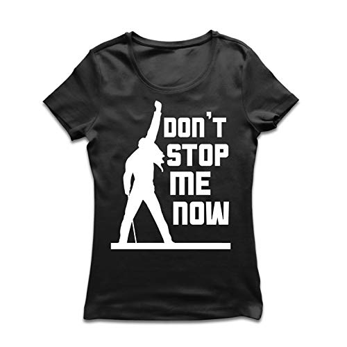 lepni.me Camiseta Mujer Don't Stop me Now! Camisas de Abanico, Regalos de músicos, Ropa de Rock (Medium Negro Multicolor)