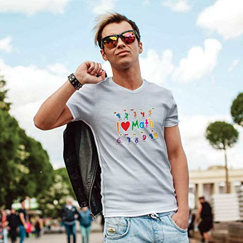 lepni.me Camisetas Hombre Amo Las matemáticas, el Regalo Educativo de Regreso a la Escuela o la graduación (Small Brezo Azul Multicolor)