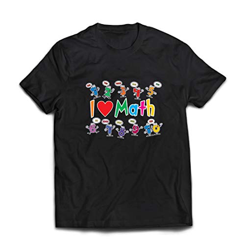 lepni.me Camisetas Hombre Amo Las matemáticas, el Regalo Educativo de Regreso a la Escuela o la graduación (Small Brezo Azul Multicolor)