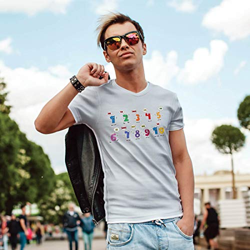 lepni.me Camisetas Hombre Amo Las matemáticas, Ropa de Regreso a la Escuela o de graduación (Small Brezo Azul Multicolor)