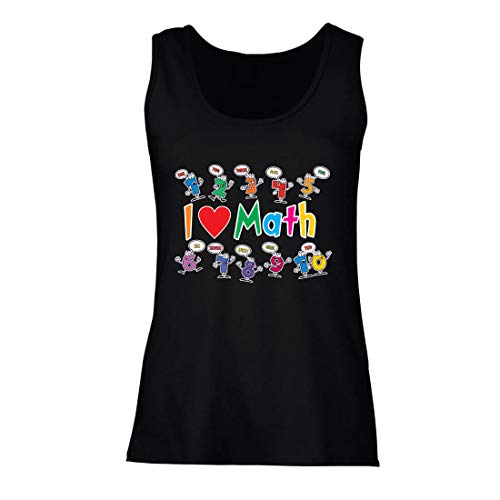 lepni.me Camisetas sin Mangas para Mujer Amo Las matemáticas, el Regalo Educativo de Regreso a la Escuela o la graduación (XX-Large Rojo Multicolor)