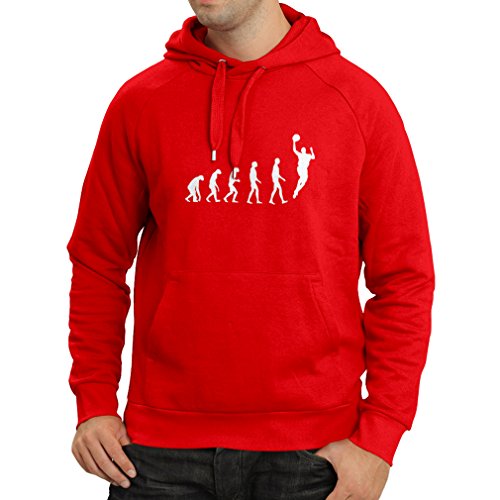 lepni.me Sudadera con Capucha evolución de Baloncesto - Canasta de la Calle, me Encanta Este Juego, Gran Fan de Regalo (Medium Rojo Blanco)