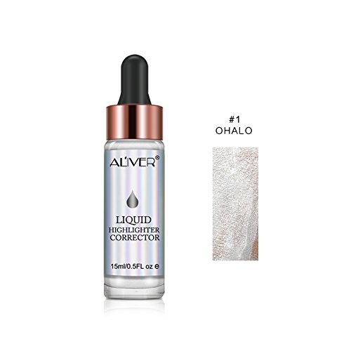 LeSB Maquillaje Líquido Resaltador Ojos Rostro Brillo Brighten Iluminado Concentrado Bronce Gotas #01