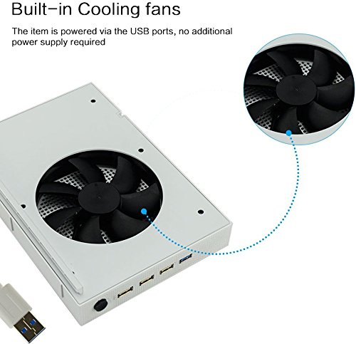 LeSB Xbox One S Ventilador de Soporte Vertical y 4 Puertos USB Hub para Xbox One S - Premium Xbox One Accesorios