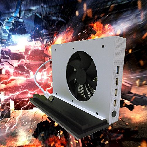 LeSB Xbox One S Ventilador de Soporte Vertical y 4 Puertos USB Hub para Xbox One S - Premium Xbox One Accesorios