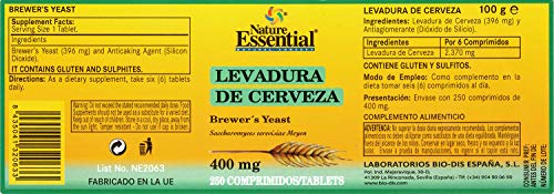 Levadura de cerveza 400 mg. 250 comprimidos