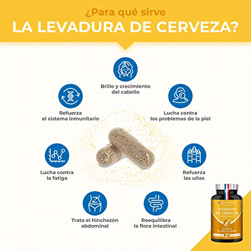 Levadura de Cerveza 400mg Complemento con Zinc y Selenio, 200 Comprimidos para el Cuidado de Piel, Cabello y Uñas, Suministro 2 Meses
