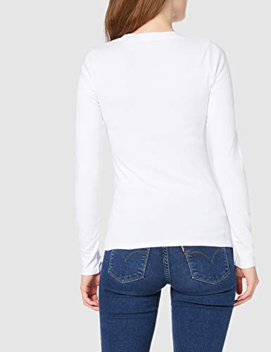 Levi's LS Baby tee Camiseta, Blanco (White + 0000), Medium para Mujer