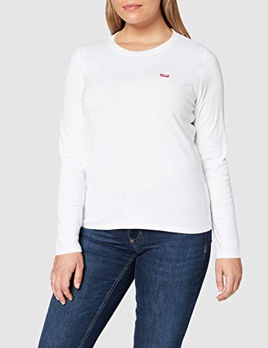 Levi's LS Baby tee Camiseta, Blanco (White + 0000), Medium para Mujer