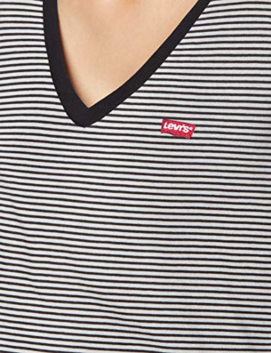 Levi's Vneck Camiseta, Azul (Annalise Stripe Cloud Dancer 0004), Medium para Mujer