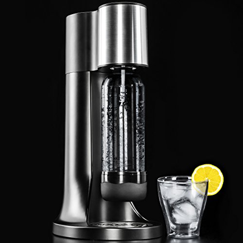 Levivo Set de máquina de soda / set básico de gasificadora con 2 botellas de soda de PET y cilindro de CO2, máquina clásica para hacer soda, para gasificar el agua del grifo al gusto de cada uno