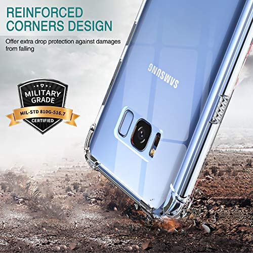 LeYi Funda Samsung Galaxy S8 con [2-Unidades] 3D Curvo Pet Pantalla,Cristal Transparente Shockproof Carcasa Ultra Silicona PC y TPU Slim Gel Bumper Antigolpes Cover Case para Movil S8, Clear