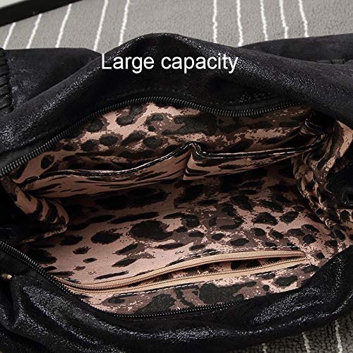 Liansheng Bolso del Hombro de la Moda de Las Mujeres, Bolso Diagonal de Cadena del Bolso de Las señoras de Gran tamaño (Color : Black)