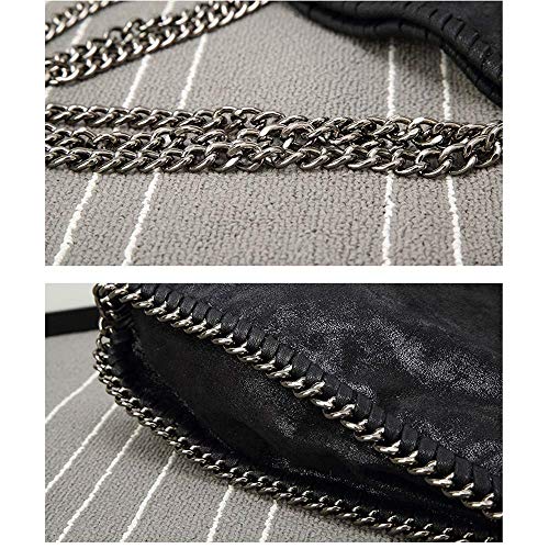 Liansheng Bolso del Hombro de la Moda de Las Mujeres, Bolso Diagonal de Cadena del Bolso de Las señoras de Gran tamaño (Color : Black)