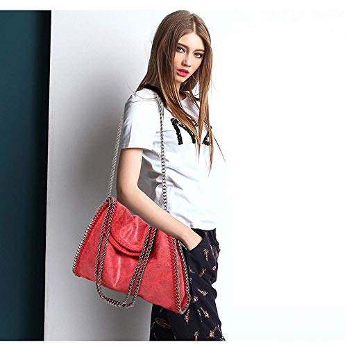 Liansheng Bolso del Hombro de la Moda de Las Mujeres, Bolso Diagonal de Cadena del Bolso de Las señoras de Gran tamaño (Color : Black)