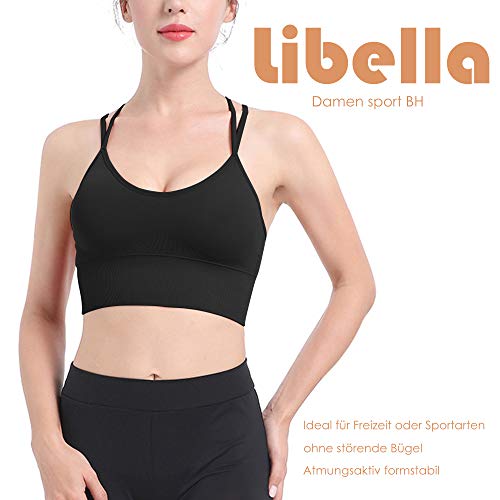 Libella Paquete de 3 Sujetadores Deportivos Brasieres para Dama Confortables sin Tiras Apto para Dormir para Deportes Costura 3749 L/XL