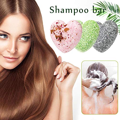 libelyef Champús Solide Bio Cheveux Gras Cheveux Secs Boite Champú Solide Pour Champú Solide Cannelle De Contrôle De L'huile Sans Silicona En Forme De Coeur, One Size