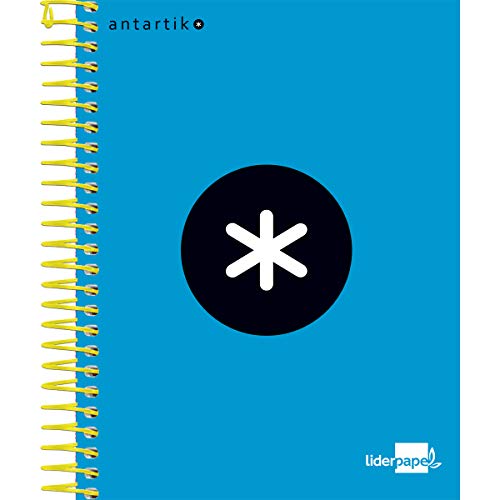 Liderpapel Cuaderno Espiral A6 Micro Antartik Tapa Forrada 100H 100 Gr Cuadro 5 Mm 4 Bandas Color Azul