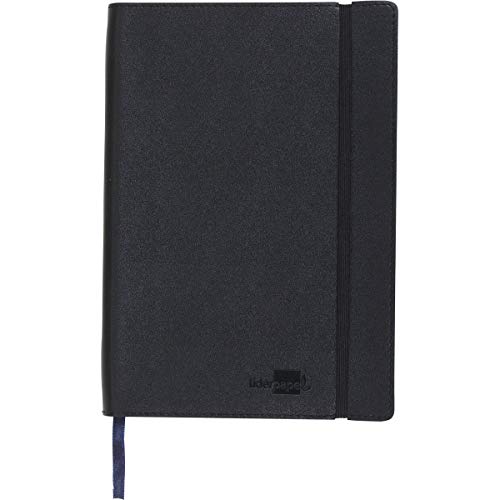Liderpapel Libreta Símil Piel A6 120 Hojas 70 g/m² Cuadrícula 4 Mm Sin Margen Negro