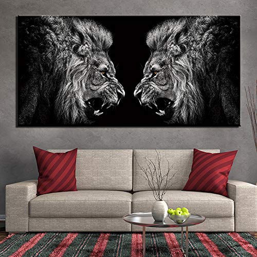 Lienzo pintura al óleo animal león habitación pintura decorativa impresión cartel pared arte pintura pintura40x80cm Sin marco