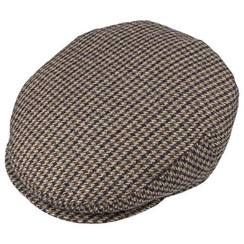 Lierys Gorra Britain Pata de Gallo Hombre - Made in Italy Gorro Ivy Invierno con Visera, Forro Verano/Invierno - 57 cm marrón