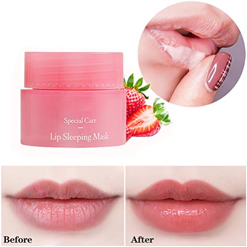 LifeBest Mascarilla para Dormir de Labios hidratante para Labios Suavizar la sequedad para Dormir Tratamiento de Noche Bálsamo Labial Hidrata y repara eficazmente los Labios Secos y agrietados
