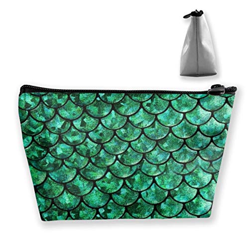 Ligero, impermeable, multiusos, trapezoidal, bolsa de almacenamiento, embrague, viaje, maquillaje, bolsa, cosmética, neceser, organizador, bolsa, monedero, verde brillante, sirena pastel