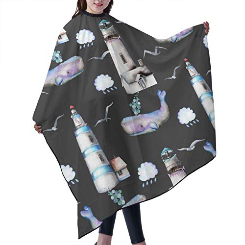 Lighthouse - Capa de corte de pelo de gaviota, diseño de nubes de peluquería, accesorio para peinar unisex
